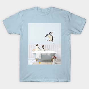 Penguins in a Vintage Bathtub T-Shirt